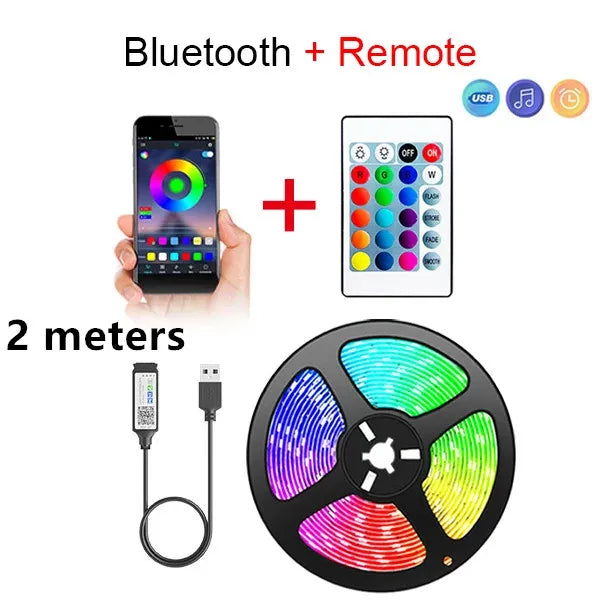 Bluetooth LED Strip Lights Smart SMD 5050 APP Remote Control Flexibl Ribbon Diode Lamp Tape TV Backlights Game Room Home Decor